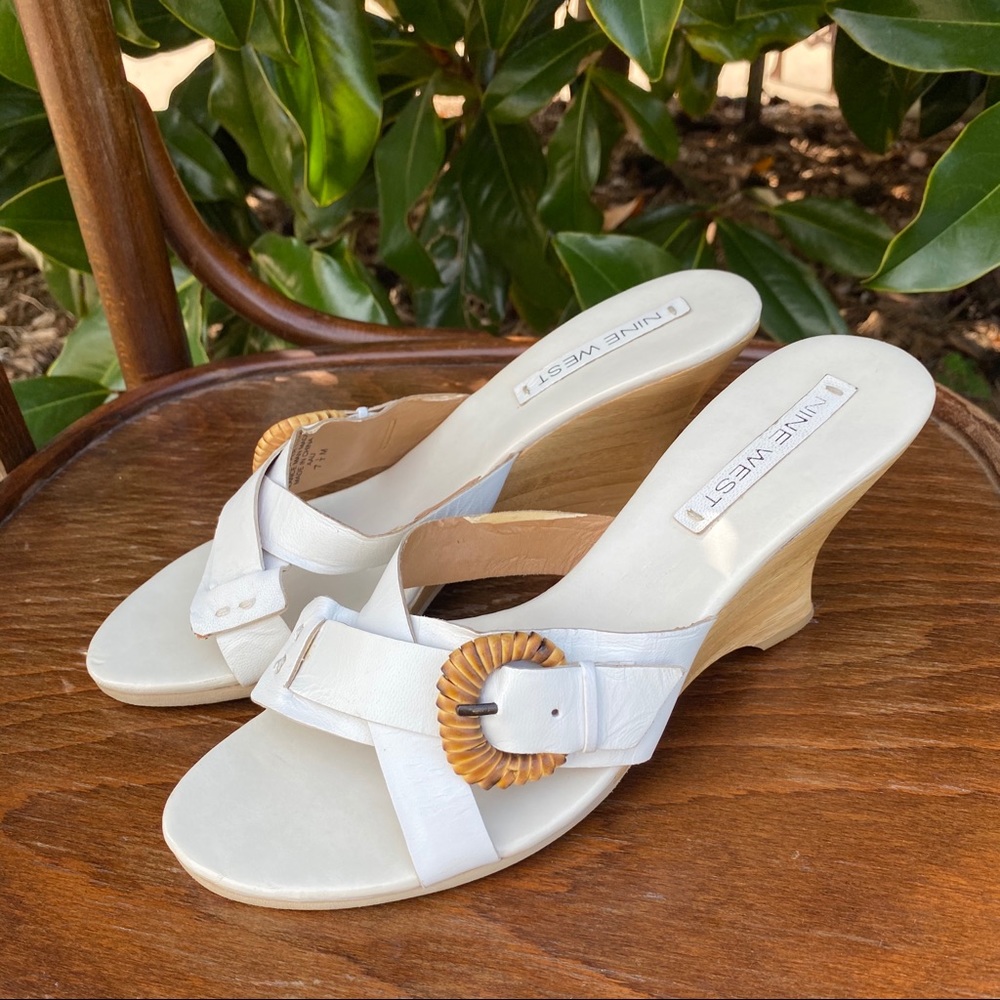 Vintage Nine West Buckle Wedges, Size 7.5